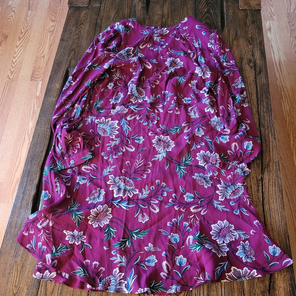 Loft NWT Purple Floral Dress Size 14